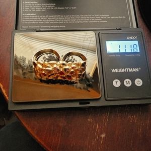 10k gold nugget double ring very nice